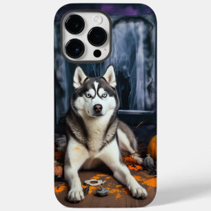 Siberian Husky Pumpkins Halloween Scary Case-Mate iPhone 14 Pro Max Case
