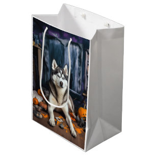 Siberian Husky Pumpkins Halloween Scary Medium Gift Bag