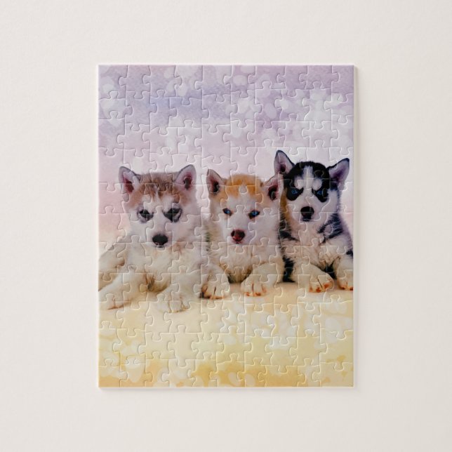 Siberian Husky Puppies Jigsaw Puzzle (Vertical)