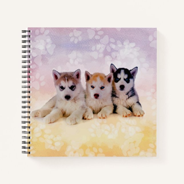 Siberian Husky Puppies Notebook (Front)