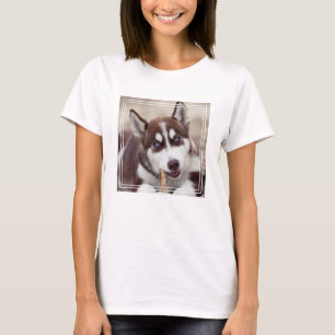 Siberian Husky Puppy at the Beach T-Shirt