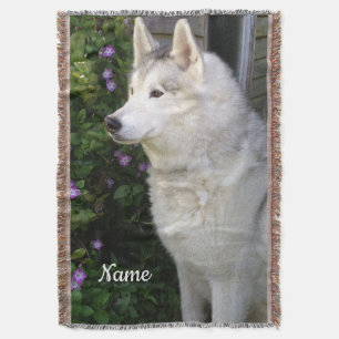 Siberian Husky Puppy Dog Throw Blanket