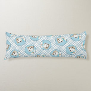 Siberian Husky Puppy Painting Copper Red Dog Art Body Cushion