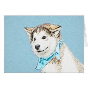 Siberian Husky Puppy Painting - Original Dog Art