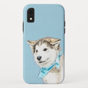 Siberian Husky Puppy Painting - Original Dog Art iPhone XR Case
