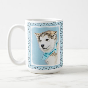 Siberian Husky Puppy Painting - Original Dog Art Coffee Mug