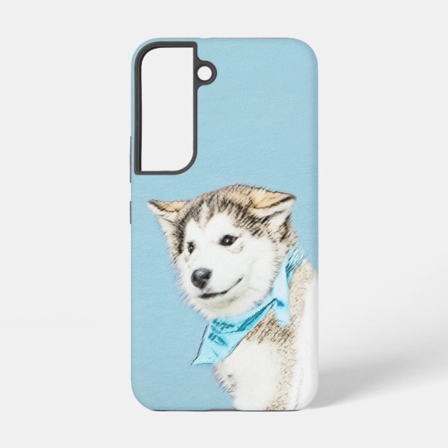 Siberian Husky Puppy Painting - Original Dog Art Samsung Galaxy S22 Case (Back)