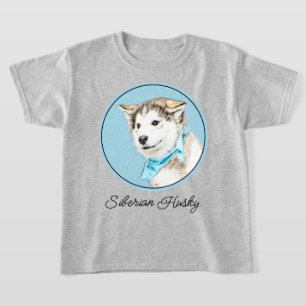 Siberian Husky Puppy Painting - Original Dog Art T-Shirt