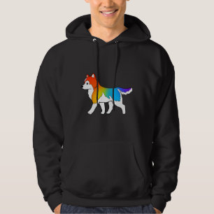 Siberian Husky Rainbow Hoodie