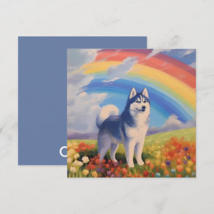 Siberian Husky Rainbow Memorial Custom Dog Name