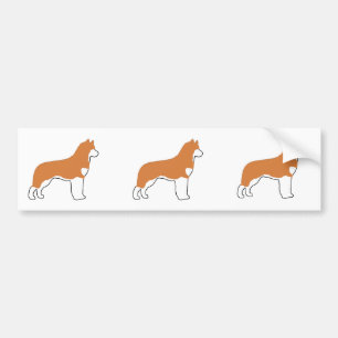 siberian husky red and white silo bumper sticker