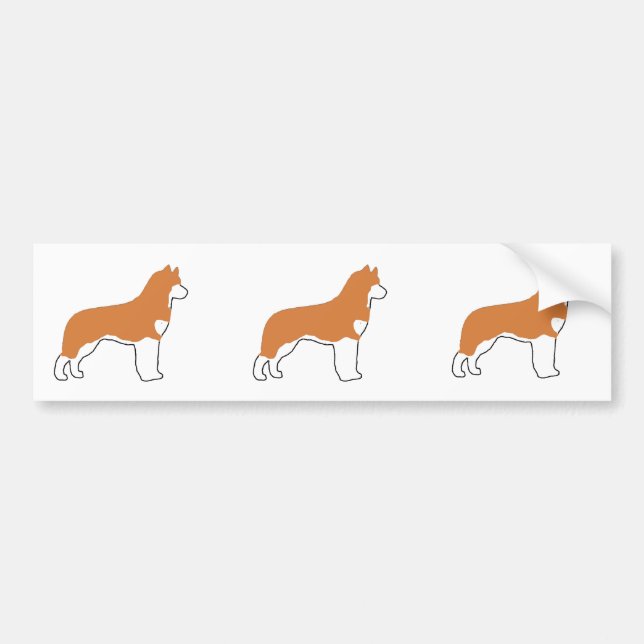 siberian husky red and white silo bumper sticker (Front)