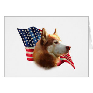 Siberian Husky (red) Flag