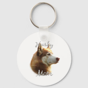 Siberian Husky (red) Mum 2 Key Ring