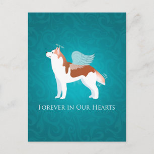 Siberian Husky - Red - Pet Memorial Design Postcard