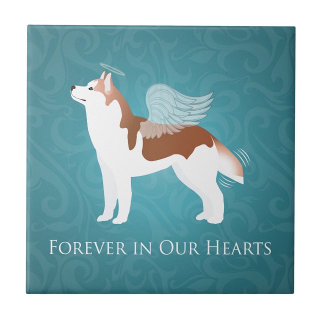 Siberian Husky - Red - Pet Memorial Design Tile (Front)