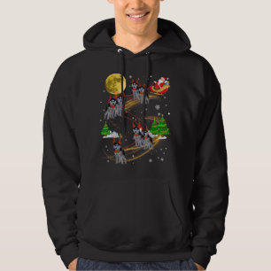 Siberian Husky Reindeer Christmas Dog Riding Santa Hoodie