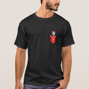 Siberian Husky Santa In Pocket Christmas Xmas Dog T-Shirt