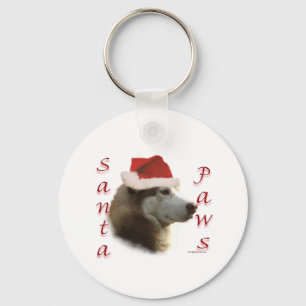 Siberian Husky Santa Paws Key Ring