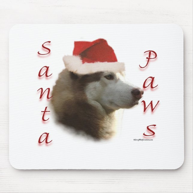 Siberian Husky Santa Paws Mouse Mat (Front)