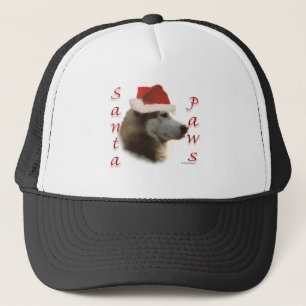 Siberian Husky Santa Paws Trucker Hat
