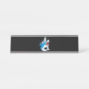 Siberian Husky Shark Jawsome Dog Lover Gifts Space Desk Name Plate