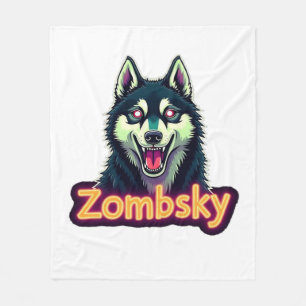 Siberian Husky Sibe Zombie Dog Halloween Essential Fleece Blanket