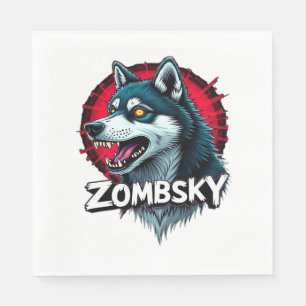 Siberian Husky Sibe Zombie Dog Halloween Essential Napkin