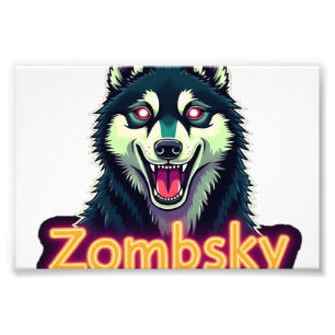 Siberian Husky Sibe Zombie Dog Halloween Essential Photo Print