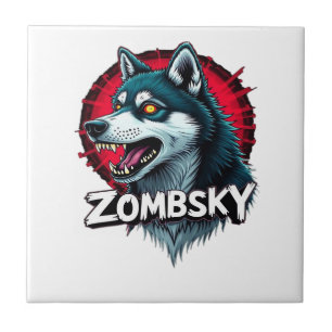 Siberian Husky Sibe Zombie Dog Halloween Essential Tile