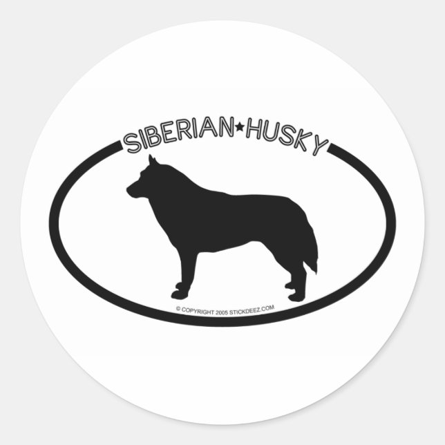 Siberian Husky Silhouette Black Sticker (Front)