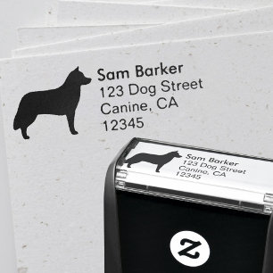 Siberian Husky Silhouette Return Address Self-inking Stamp