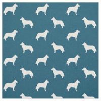 Siberian Husky Silhouettes Blue and White Pattern