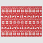 Siberian Husky Silhouettes Christmas Pattern Tissue Paper<br><div class="desc">Festive Red and White Christmas Sweater Style Pattern with Siberian Husky Silhouettes</div>