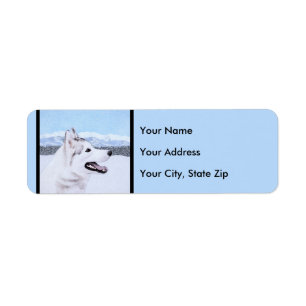 Siberian Husky (Silver and White) Painting Dog Art