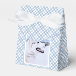 Siberian Husky (Silver and White) Painting Dog Art Favour Box