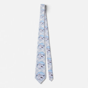 Siberian Husky (Silver and White) Painting Dog Art Tie
