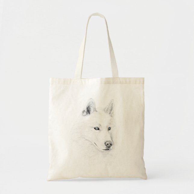 Siberian Husky Sketch Tote Bag (Front)