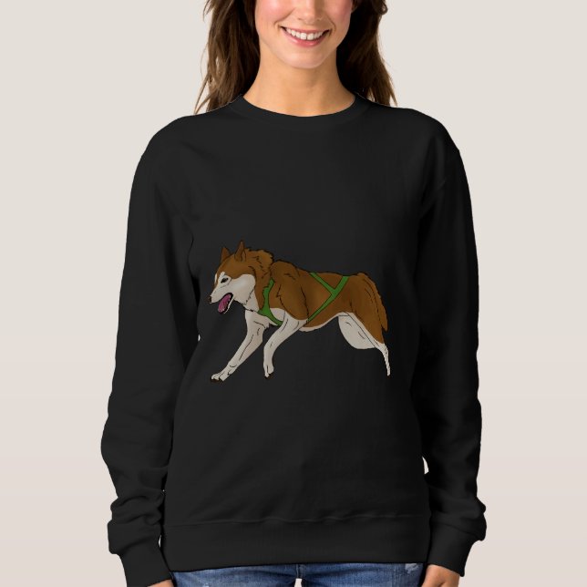 Siberian Husky  Sled Dog Red Sweatshirt (Front)
