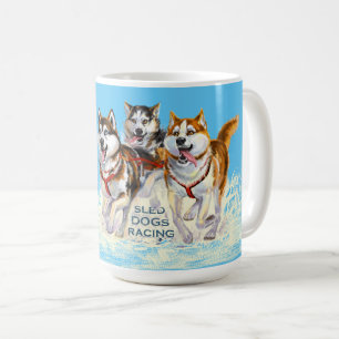 siberian husky sled dogs coffee mug
