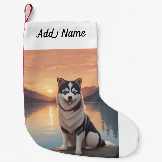 Siberian Husky Small Christmas Stocking (Front)
