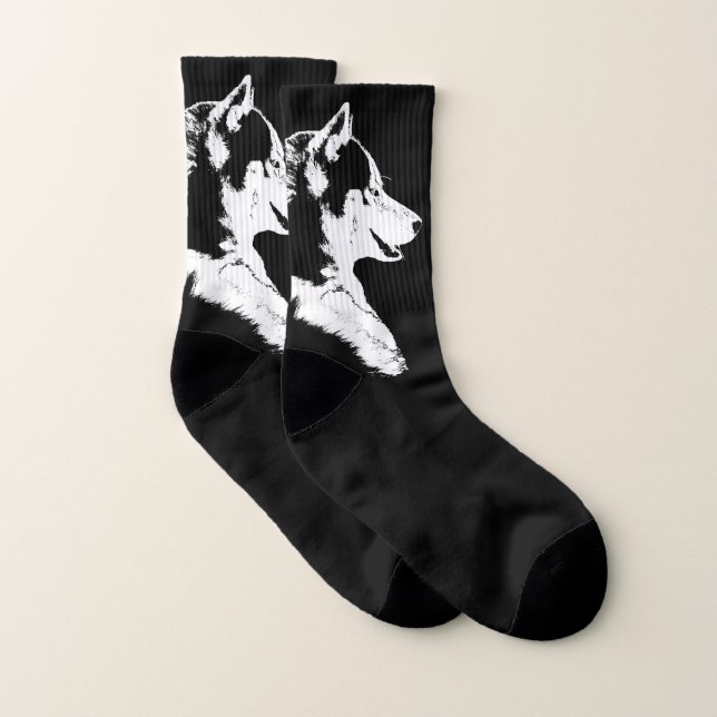 Siberian Husky Socks Husky Pup  Socks Customise (Pair)
