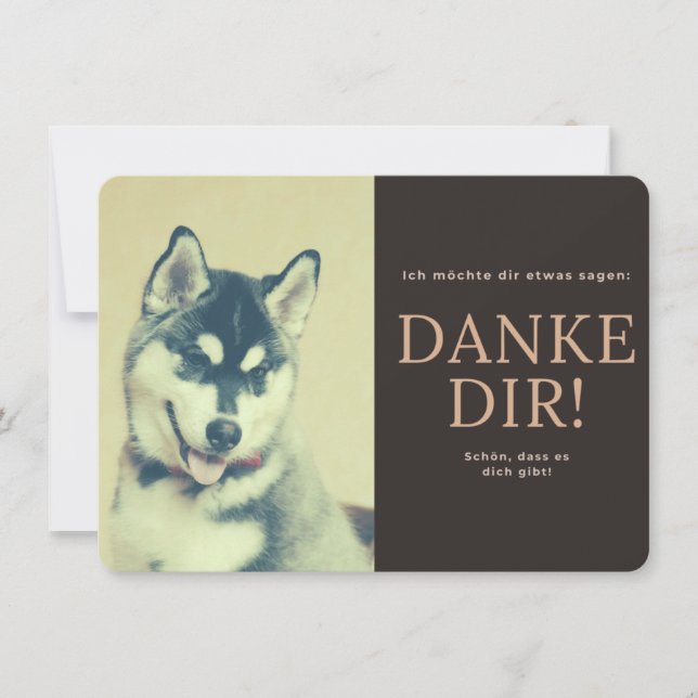 Siberian Husky Thank You Card (Front)