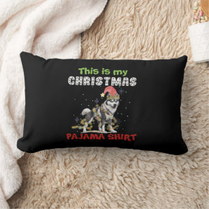Siberian Husky This Is My Christmas Pajama Xmas Lumbar Cushion