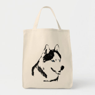 Siberian Husky Tote Bag Organic Husky Malamute Bag