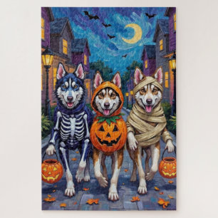 Siberian Husky Trick-or-Treating Halloween Costume Jigsaw Puzzle