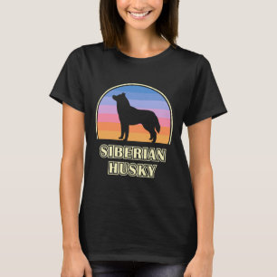 Siberian Husky Vintage Sunset Dog T-Shirt