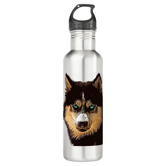 Siberian Husky Water Bottle (Front)