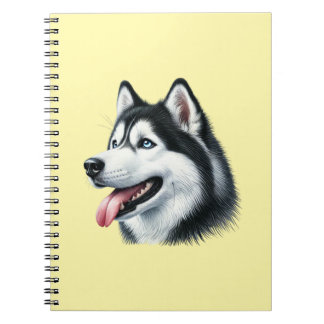 Siberian Husky Watercolor Portrait  Notebook