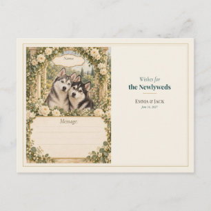 Siberian Husky Wedding Guest Book Wishes Postcard